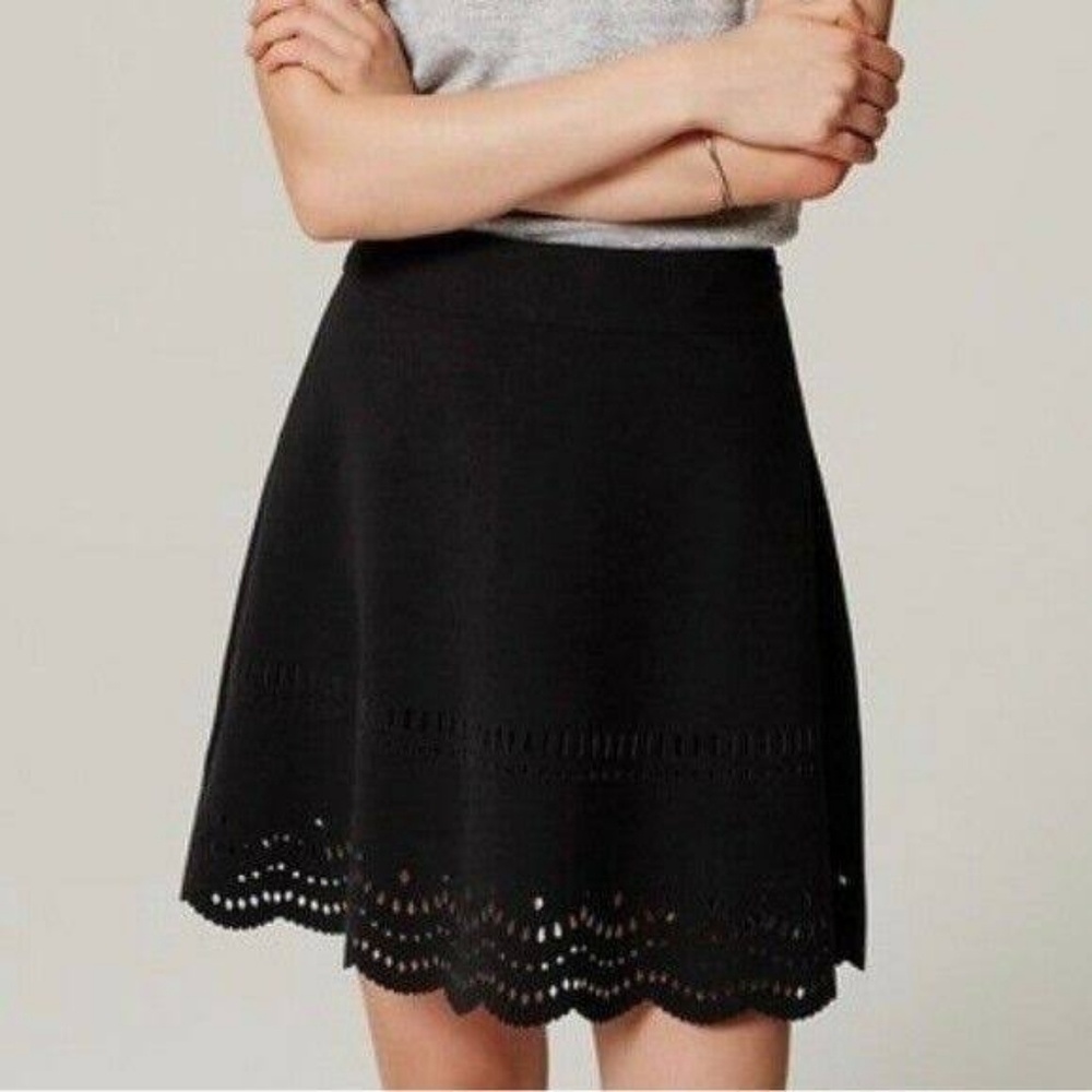 Loft Laser Cut Scallop Hem Skirt